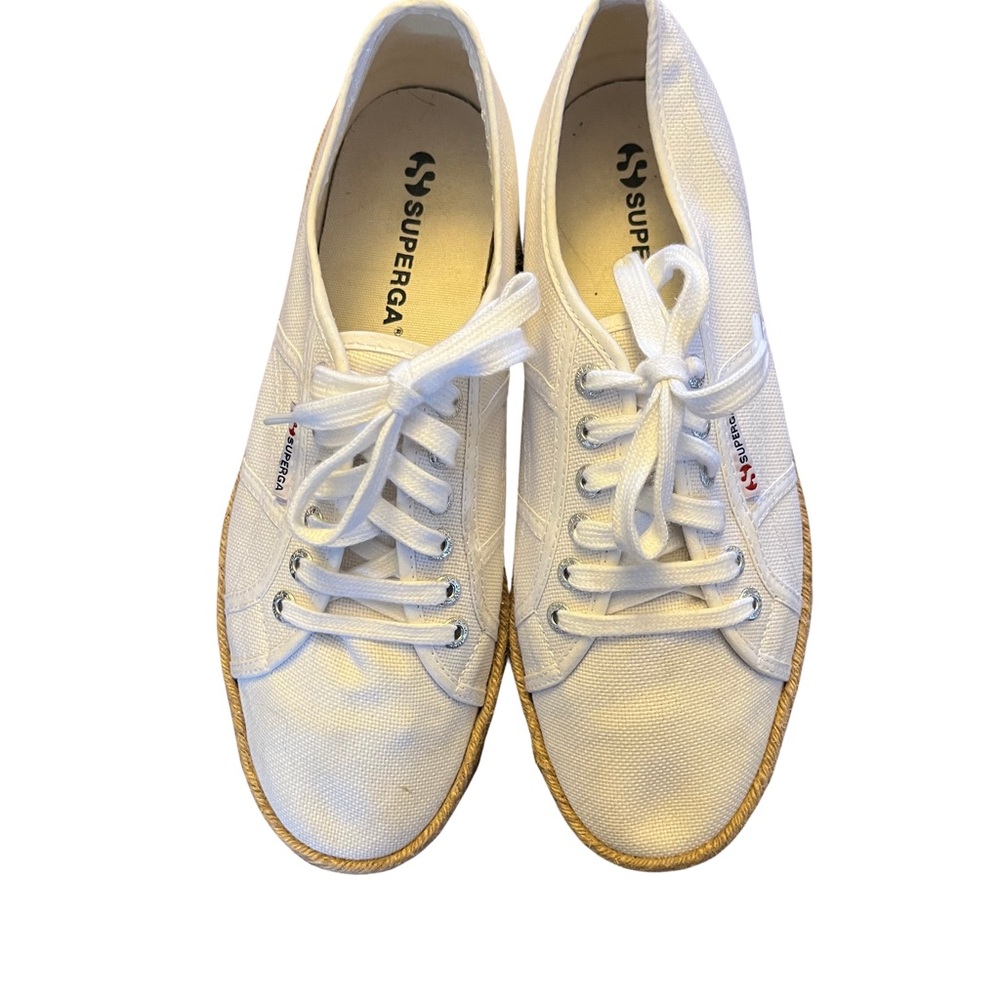 Superga White Canvas Espadrilles